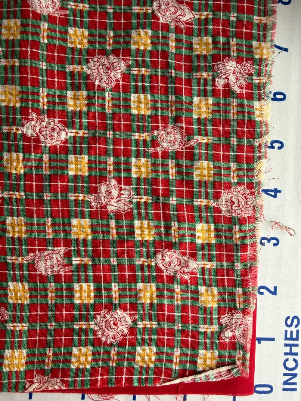 Vintage Feed Sack Style Floral Plaid Fabric + Red Cotton Lot - Picture 6 of 16